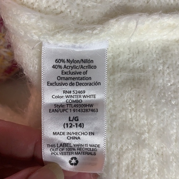 Time and Tru Off White Fair Isle Women’s Crewneck Sweater Size L - Picture 9 of 12